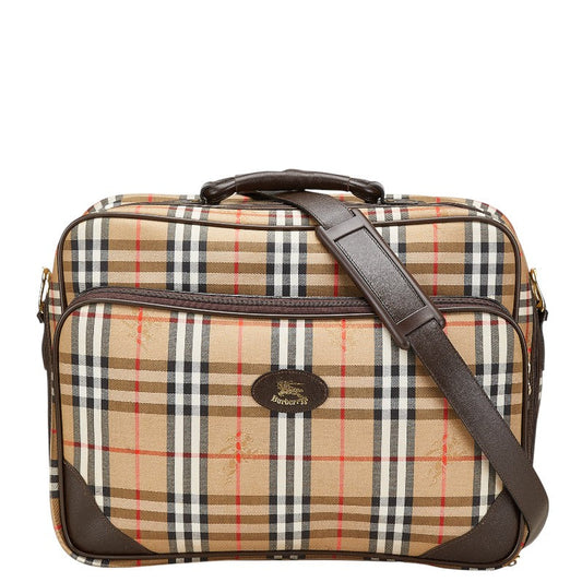 Burberry Nova Check Shadow Horse Canvas Leather 2way Bag