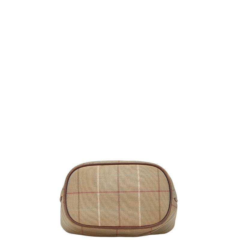 Burberry Check Canvas Leather Shoulder Bag