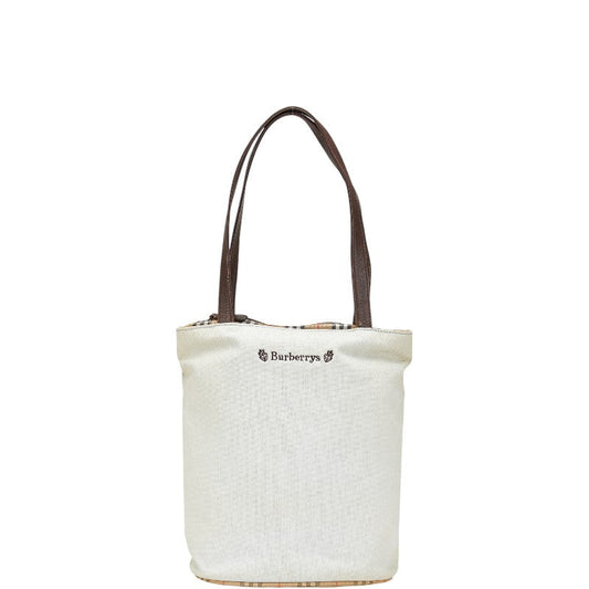 Burberry Nova Check Canvas Leather Tote Bag