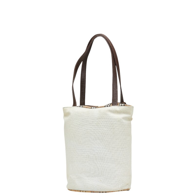 Burberry Nova Check Canvas Leather Tote Bag