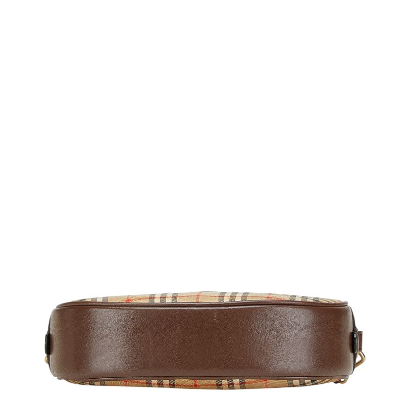 Burberry Nova Check Shadow Horse Canvas Leather Shoulder Bag