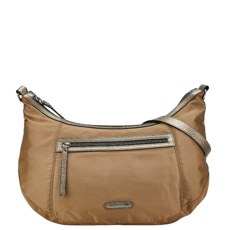 Burberry Logo Plate Nylon Leather Shoulder Bag