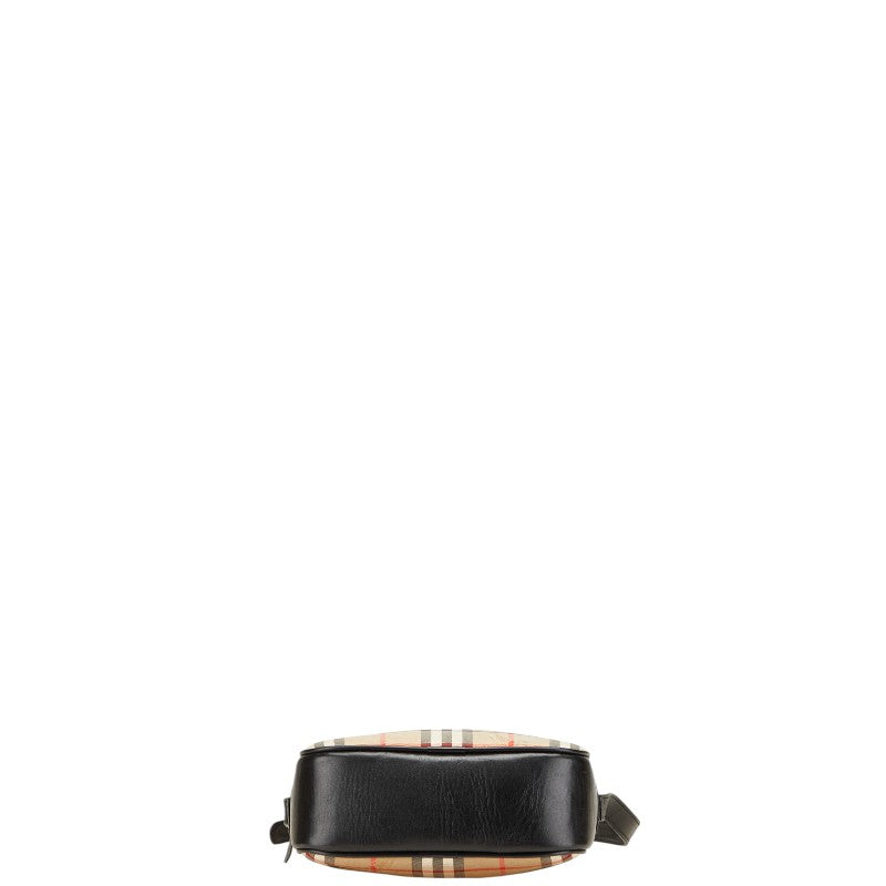 Burberry Nova Check Shadow Horse Canvas Leather Shoulder Bag