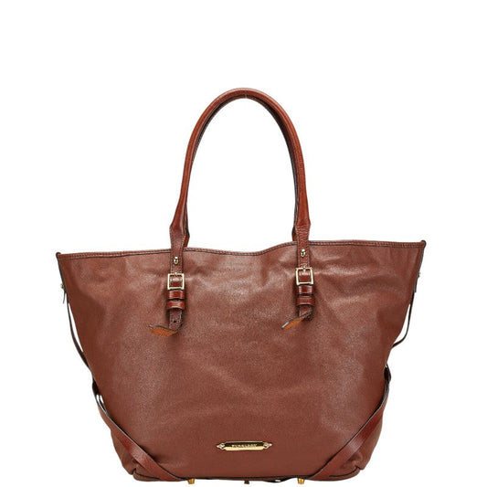 Burberry Nova Check Leather Tote Bag