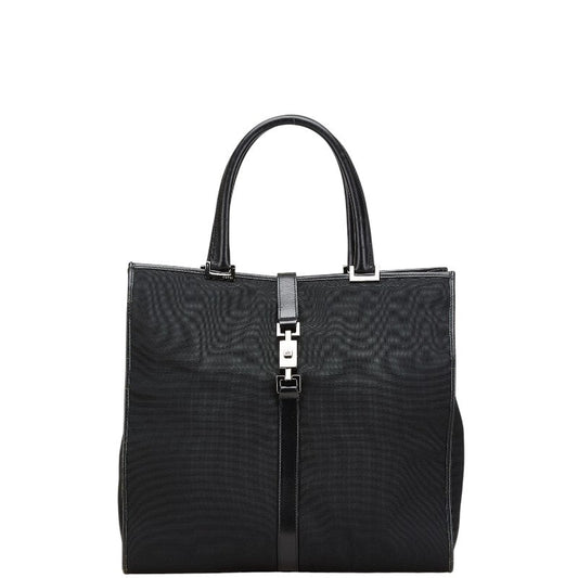 Gucci Jackie Line Canvas Leather Tote Bag