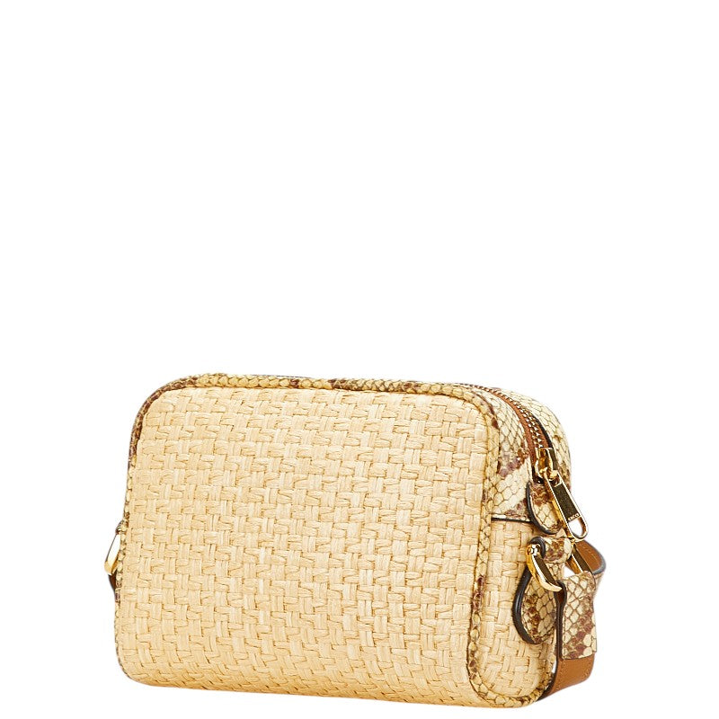 Gucci GG Marmont Raffia Python Shoulder Bag