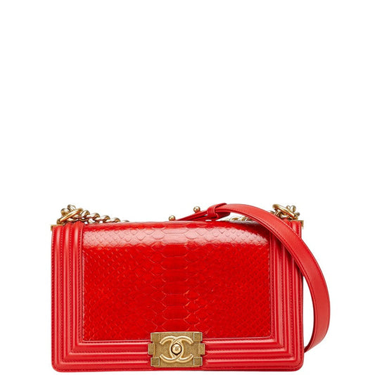 Chanel Boy Chanel Lambskin Python Shoulder Bag