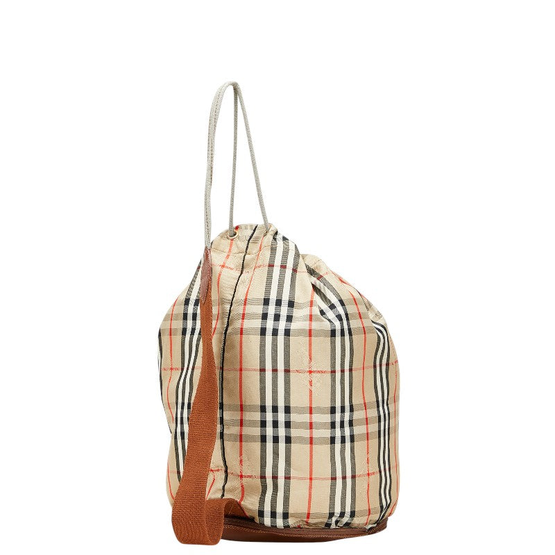 Burberry Shadow Horse Nova Check Cotton Leather Shoulder Bag