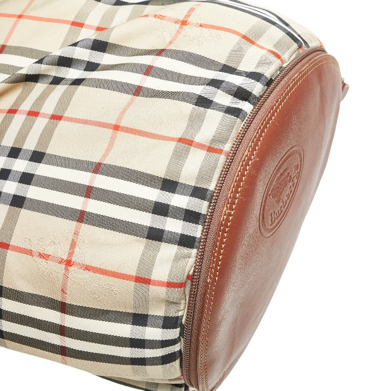 Burberry Shadow Horse Nova Check Cotton Leather Shoulder Bag