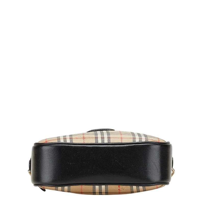 Burberry Nova Check Shadow Horse Canvas Leather Shoulder Bag