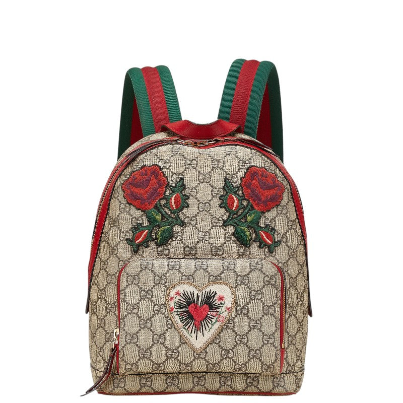 Gucci GG Supreme Flower Heart PVC Leather Backpack