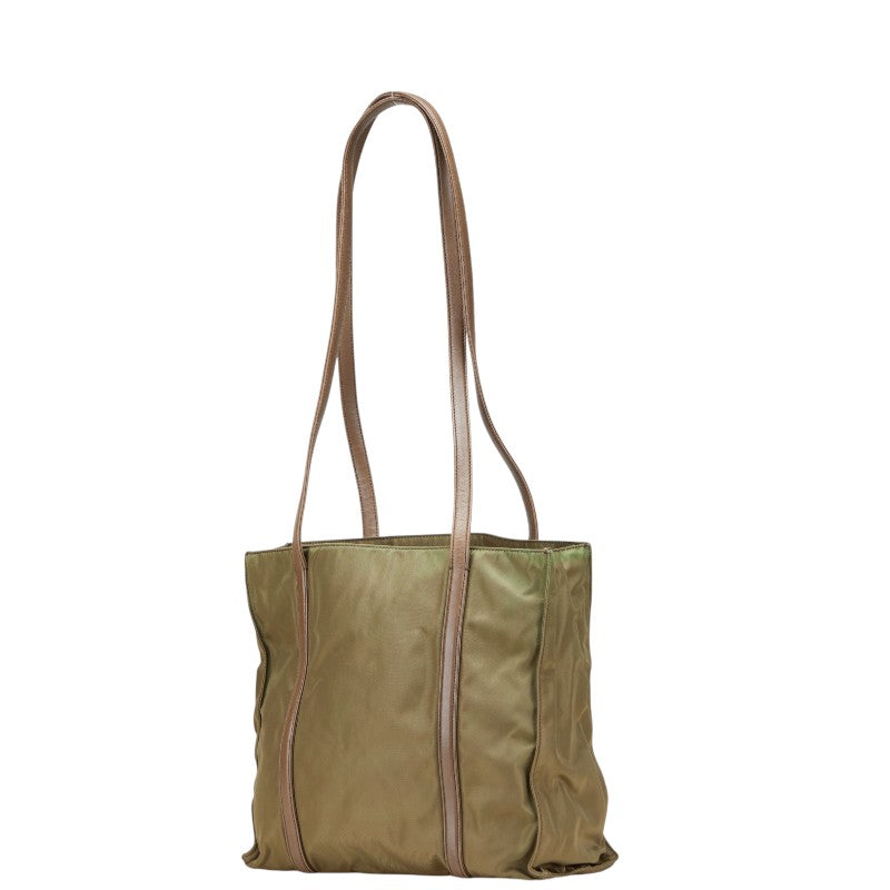 Prada Triangle Logo Plate Nylon Leather Shoulder Bag
