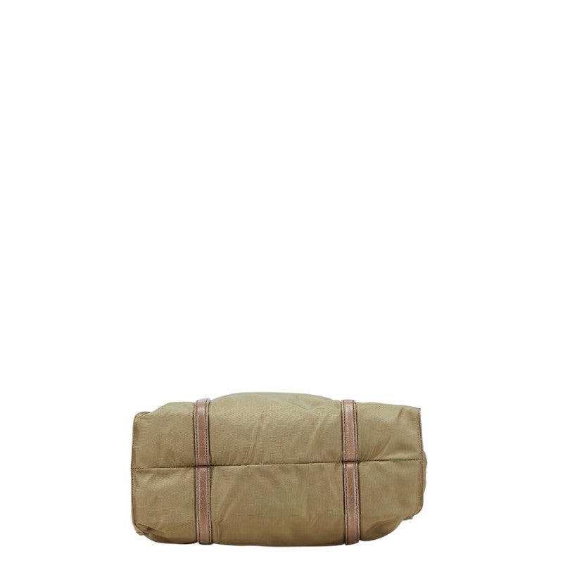 Prada Triangle Logo Plate Nylon Leather Shoulder Bag
