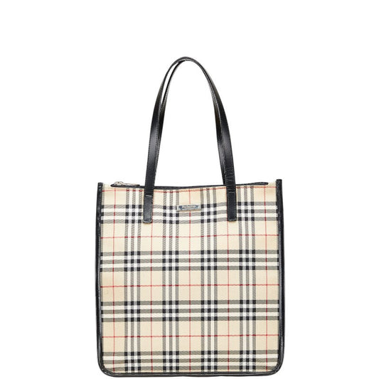 Burberry Nova Check Nylon Leather Tote Bag