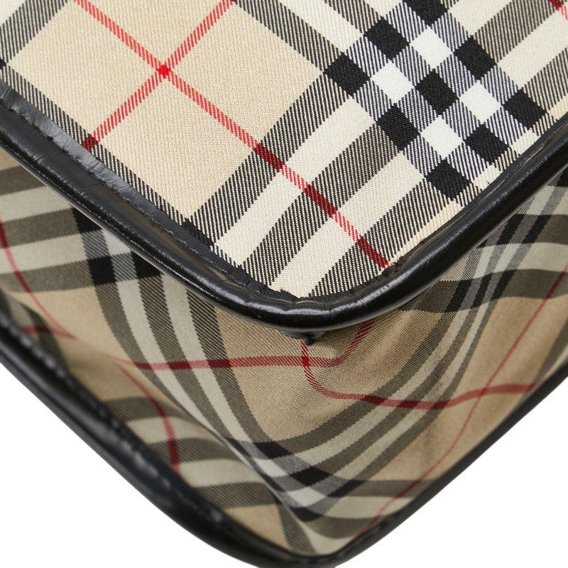 Burberry Nova Check Nylon Leather Tote Bag