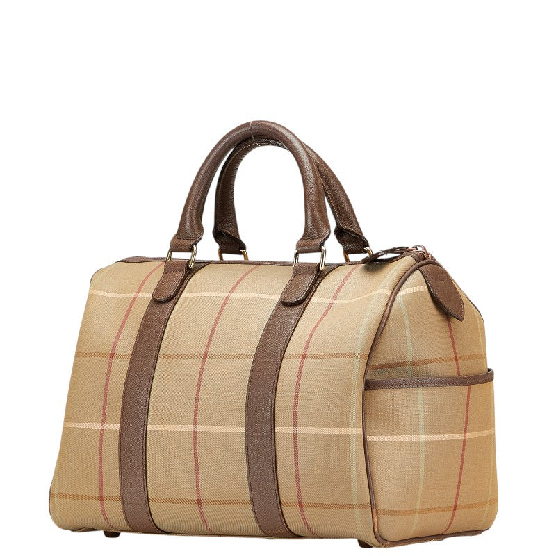 Burberry Check Canvas Leather Handbag