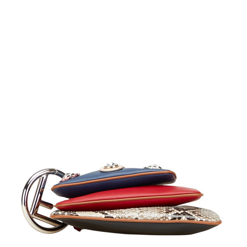 Fendi Triplette Leather Python 2way Clutch Bag