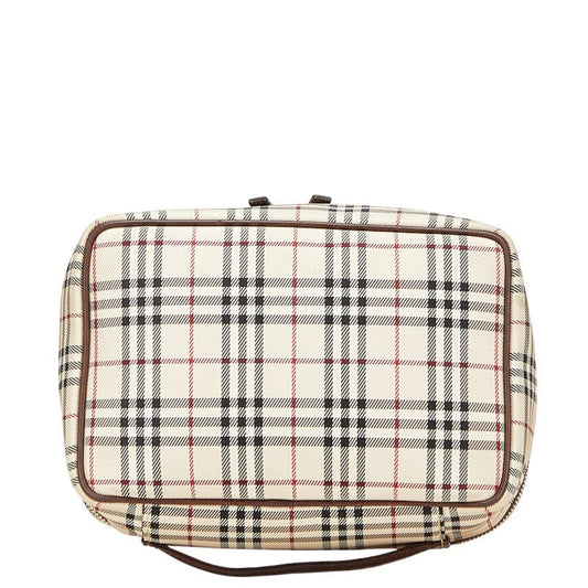 Burberry Nova Check Canvas Leather Handbag Pouch