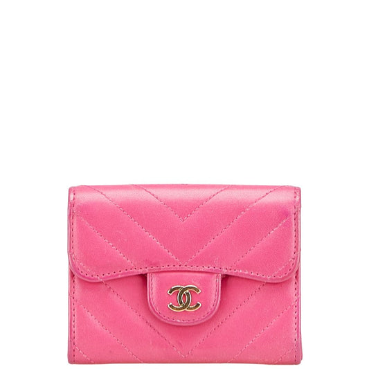 Chanel Coco Mark V Stitch Lambskin Coin Case Card Case Handbag