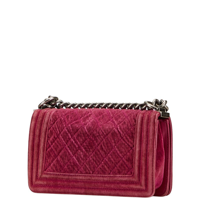 Chanel Boy Chanel Velour Leather Shoulder Bag