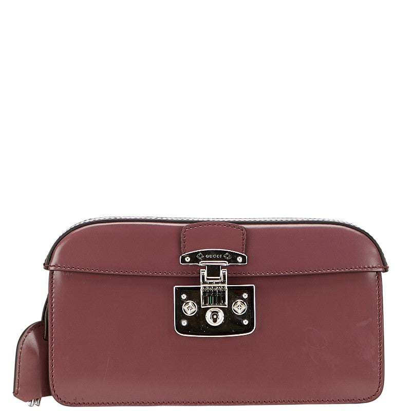Gucci Lock Leather Clutch Bag