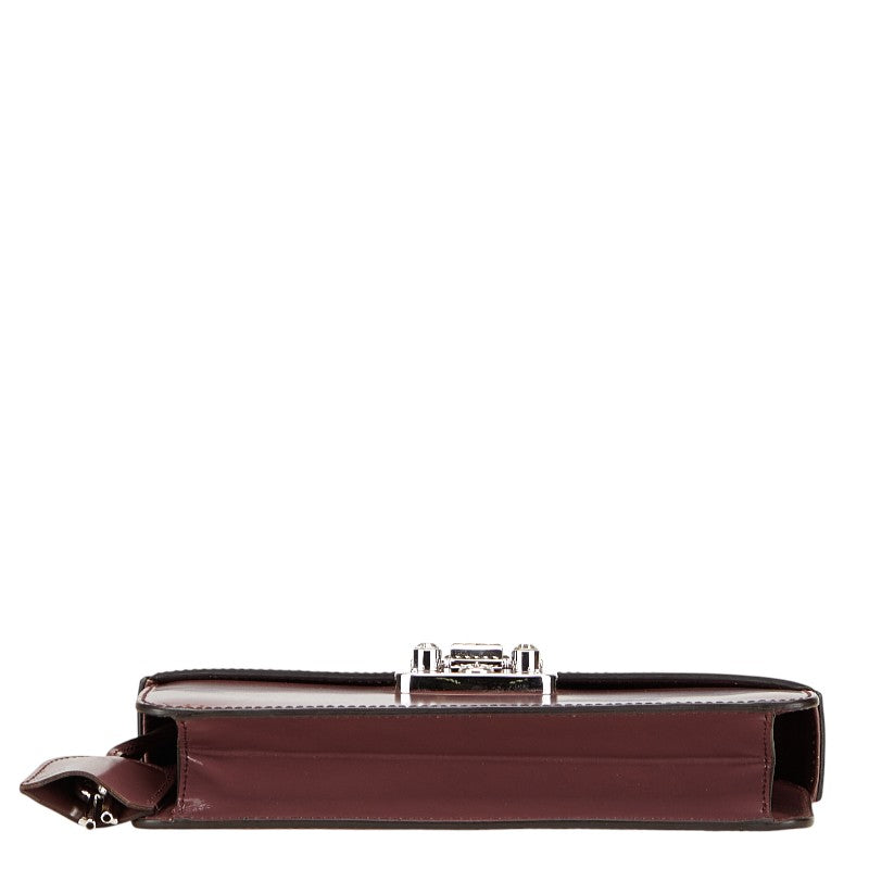 Gucci Lock Leather Clutch Bag