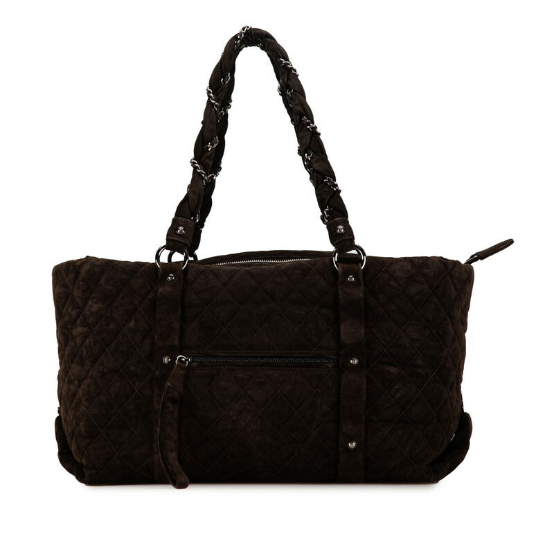 Chanel Coco Mark Matelasse Suede Tote Bag