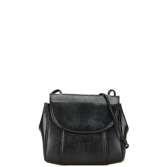 Saint Laurent Lizard Embossed Leather Shoulder Bag