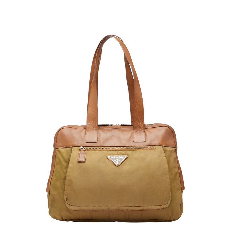 Prada Nylon Leather Handbag