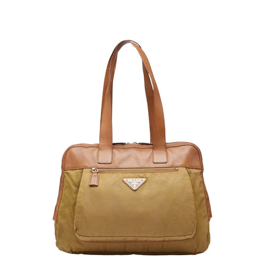 Prada Nylon Leather Handbag