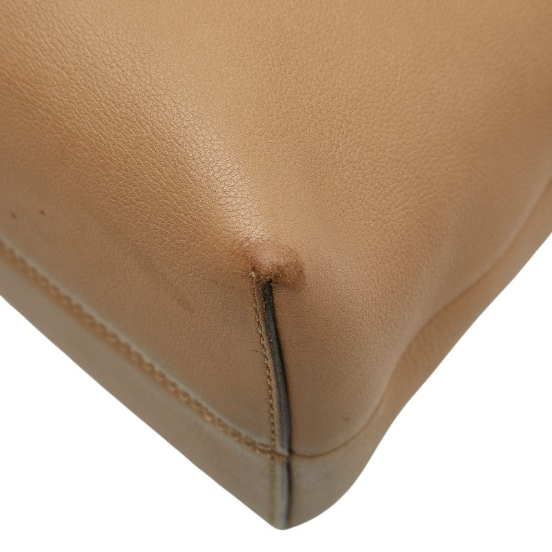 Fendi Zucchino Canvas Leather Shoulder Bag