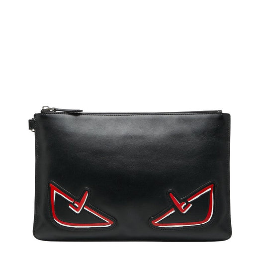 Fendi Monster Bugs Eye Leather Clutch Bag