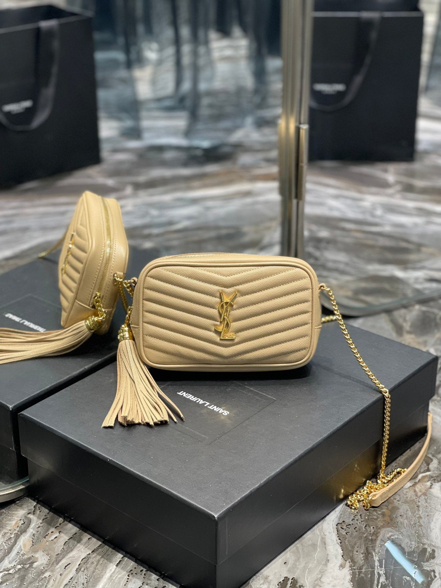 Yves Saint Laurent Lou Mini Bag Beige