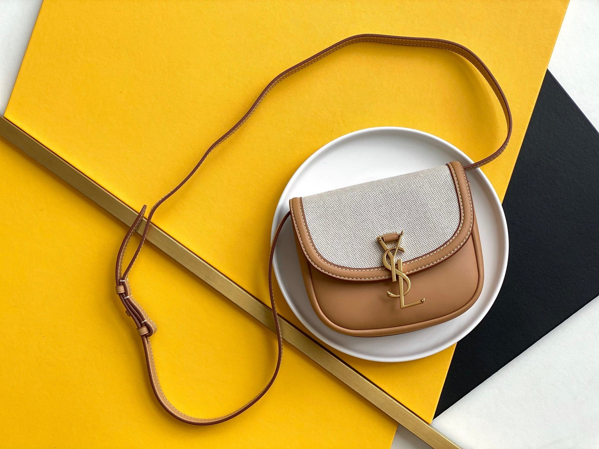 Yves Saint Laurent Kaia Small Satchel Bag With Gold Hardware Brown.2in/