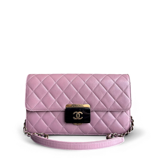 Chanel Beauty Lock Flap - 28CM Quilted Sheetskin  Pink Gold Hardware Series 22