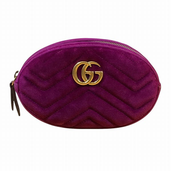 Gucci GG Marmont Velour Leather Waist Bag