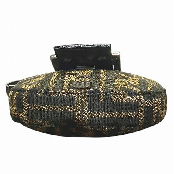 Fendi Zucca Canvas Wool Leather Boston Bag