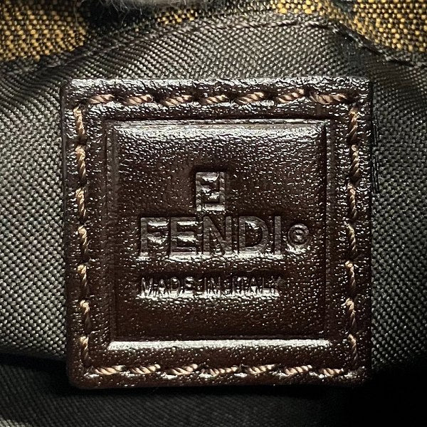 Fendi Zucca Canvas Wool Leather Boston Bag