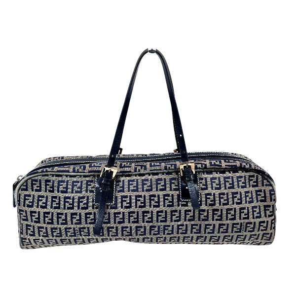 Fendi Zucchino Nylon Leather Handbag