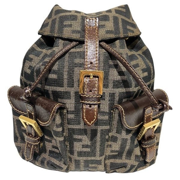 Fendi Zucca Canvas Leather Backpack