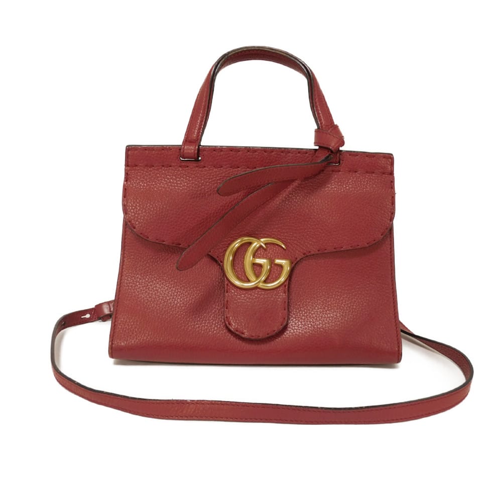 Gucci GG Marmont Embossed Calf Leather 2way Handbag