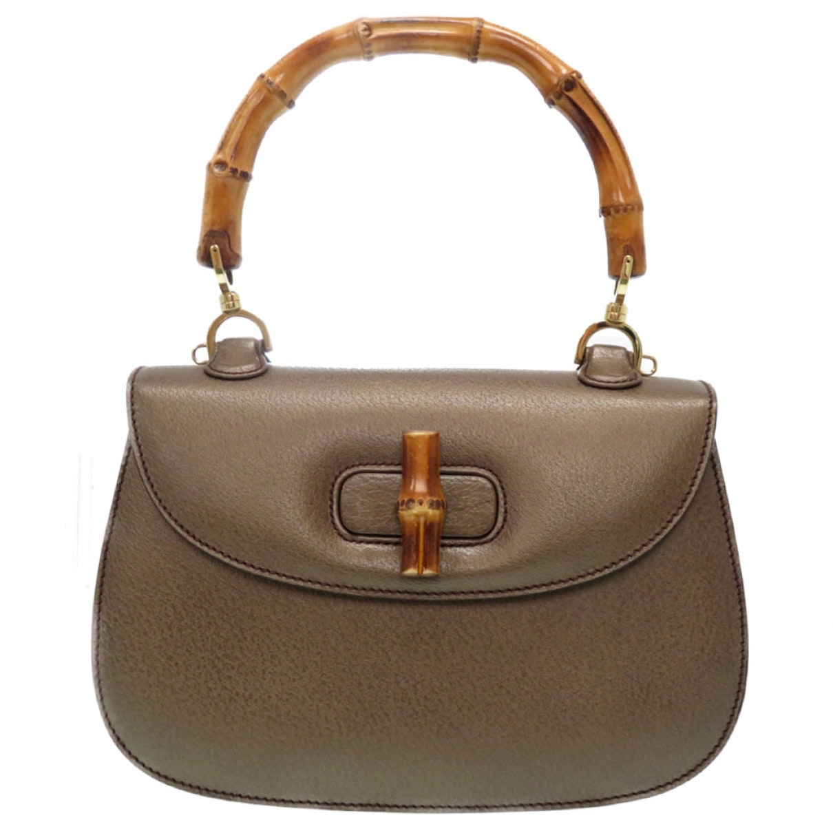Gucci bamboo brown leather handbag