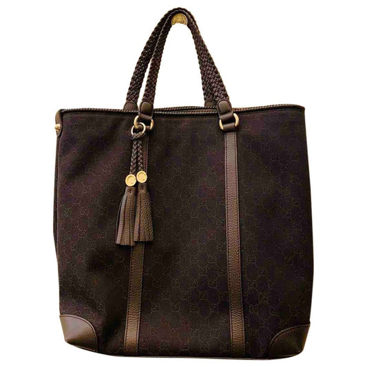 Gucci brown cloth handbag