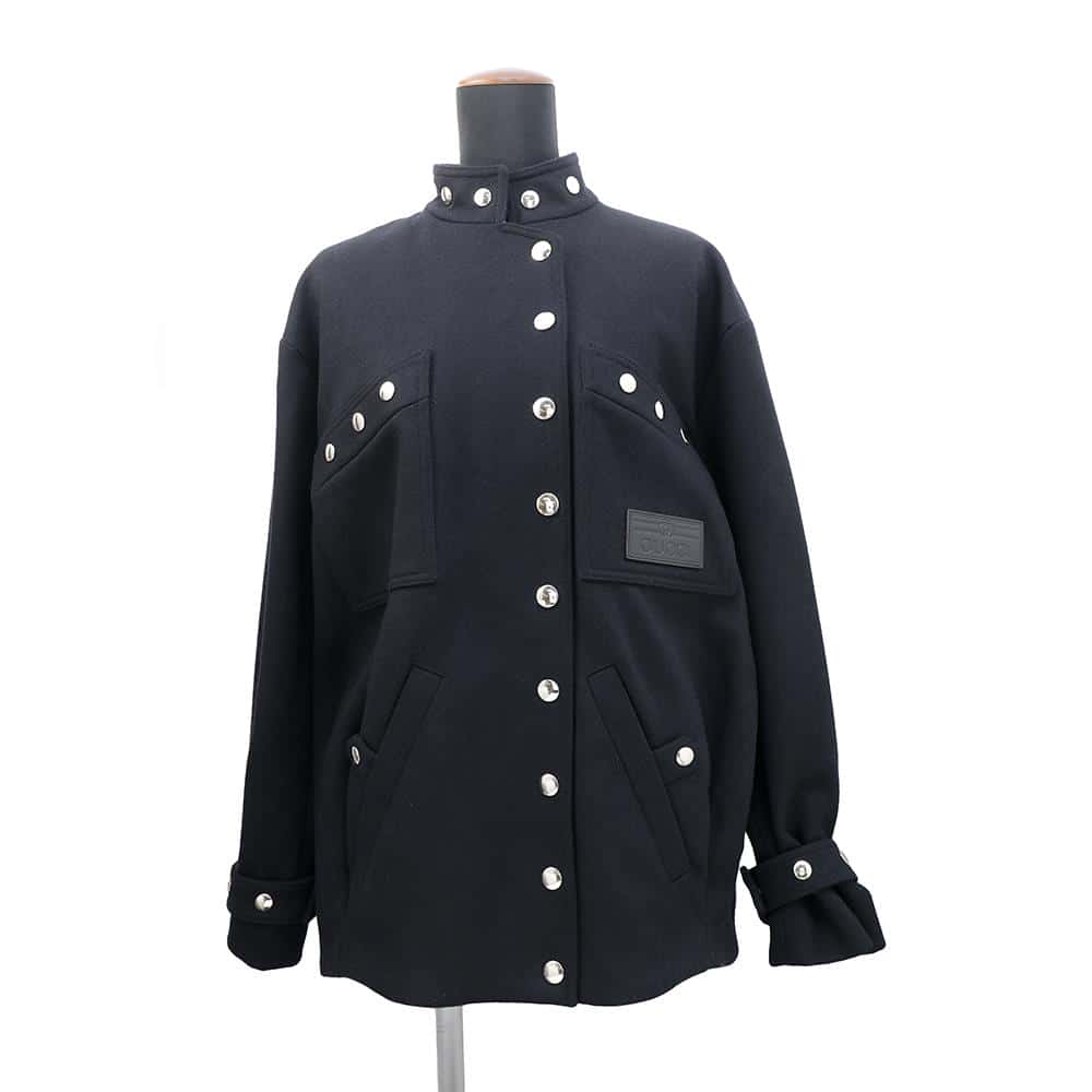 GUCCI ?Bomber jacket with button details Size 40 Black712880 Wool 100%