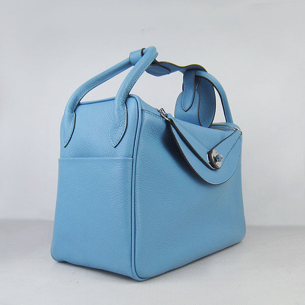 Luxury Hermes Lindy 34cm handbag 6208 light blue
