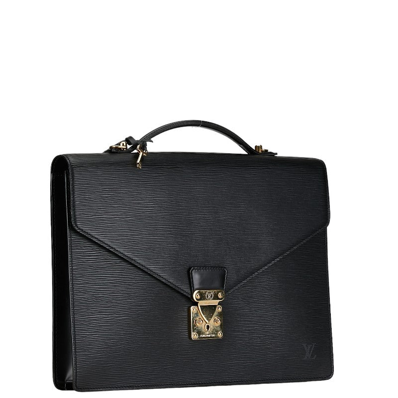 Louis Vuitton Epi Porte Document Handbag 2WAY M54462 Noir Black Leather Louis Vuitton