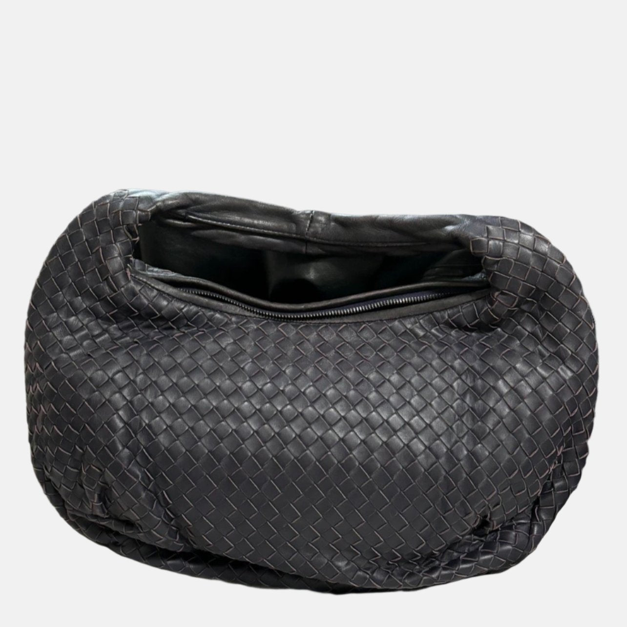Bottega Veneta Belly Hobo Intrecciato Leather Navy Purple Inside 5077 Medium 40cm