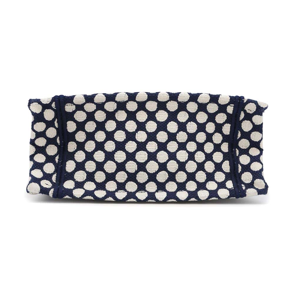 Dior ?Vertical Book Tote Dot White/Navy Canvas