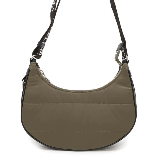 CELINE AVA Quilted Shoulder Khaki196972 Nylon Leather Size Medium
