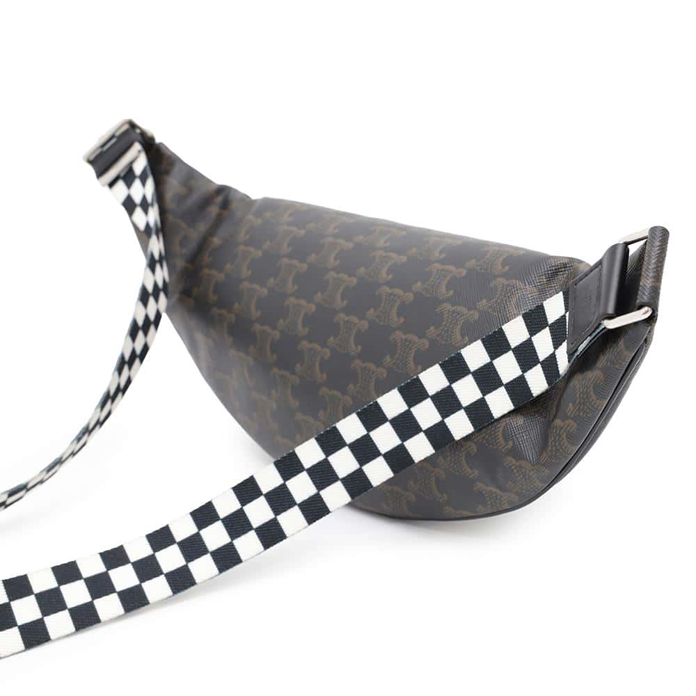 CELINE Triomphe Logo Crossbody Bag Brown195972 PVC Leather